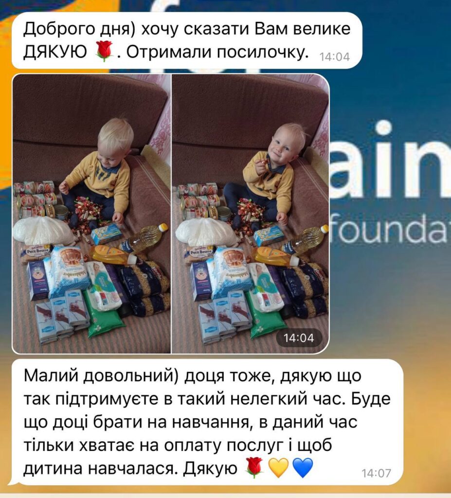 Гуманітарна допомога. Відгуки. Благодійний фонд "United for Ukraine"